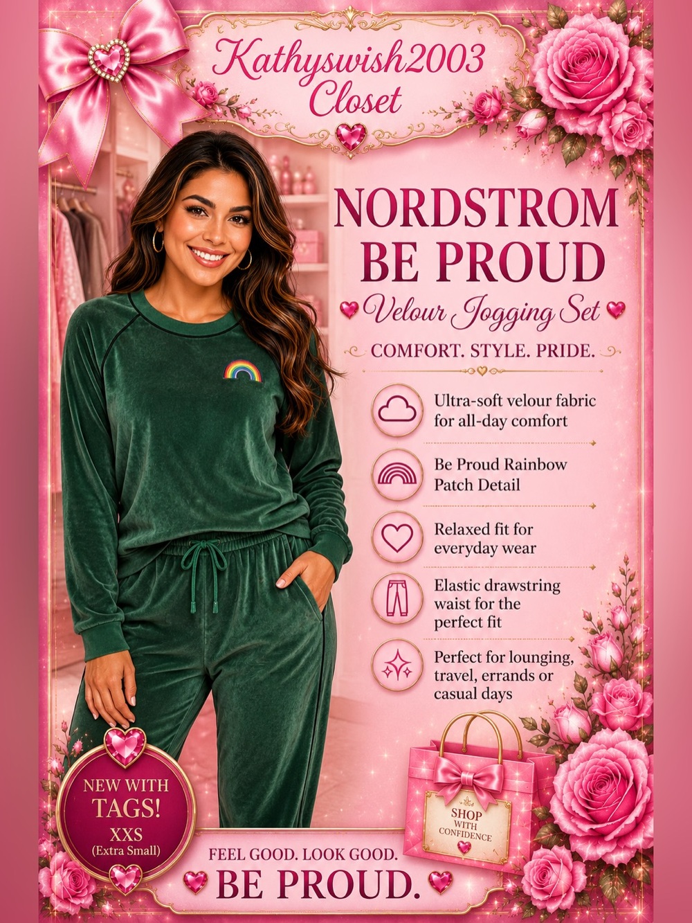 Nordstrom Be Proud XXS Extra Small Dark Green Jogging /Leisure Wear